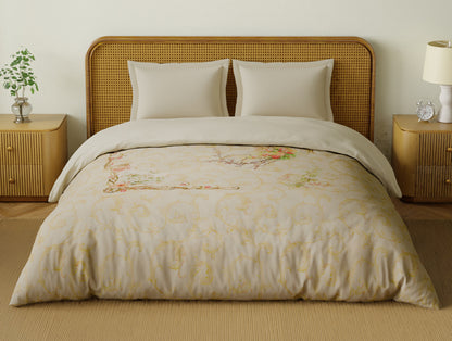 Organic Cotton Double Quilt, 180 TC, Oranate, Cream