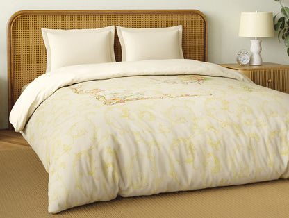 Organic Cotton Double Quilt, 180 TC, Oranate, Cream