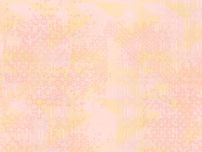 Organic Cotton Double Quilt, 180 TC, Geometric, Light Blush