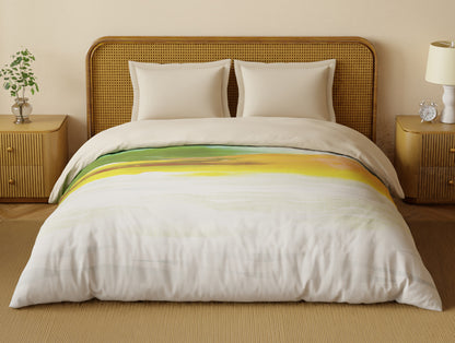 Organic Cotton Double Quilt, 180 TC, Abstract, Orange