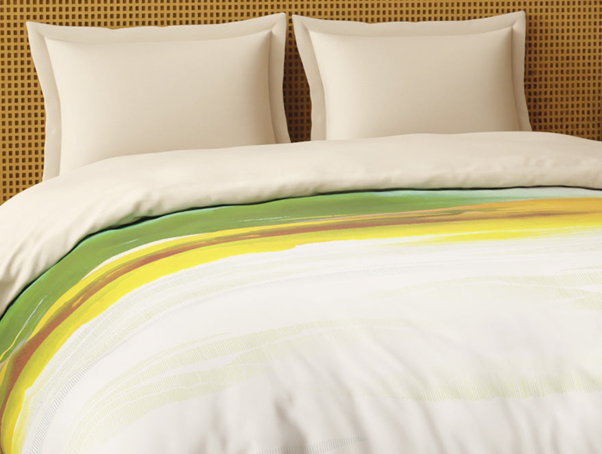 Organic Cotton Double Quilt, 180 TC, Abstract, Orange