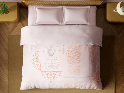 Organic Cotton Double Quilt, 180 TC, Oranate, Light Blush