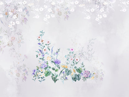 Organic Cotton Double Quilt, 180 TC, Floral, Light Violet