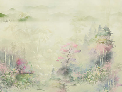 Organic Cotton Double Quilt, 180 TC, Floral, Light Yellow