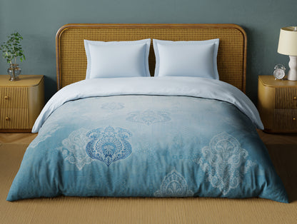 Organic Cotton Double Quilt, 180 TC, Oranate, Light Blue