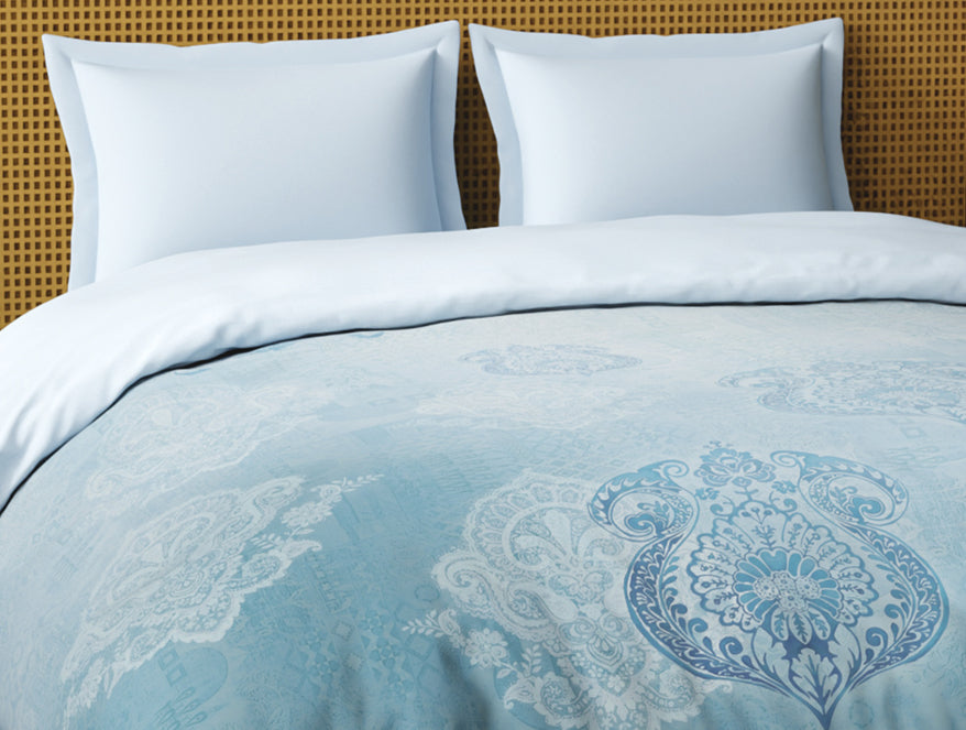 Organic Cotton Double Quilt, 180 TC, Oranate, Light Blue