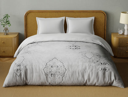 Organic Cotton Double Quilt, 180 TC, Oranate, Light Grey