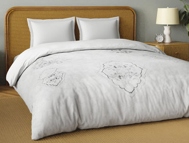 Organic Cotton Double Quilt, 180 TC, Oranate, Light Grey