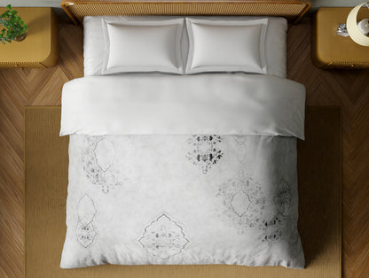 Organic Cotton Double Quilt, 180 TC, Oranate, Light Grey