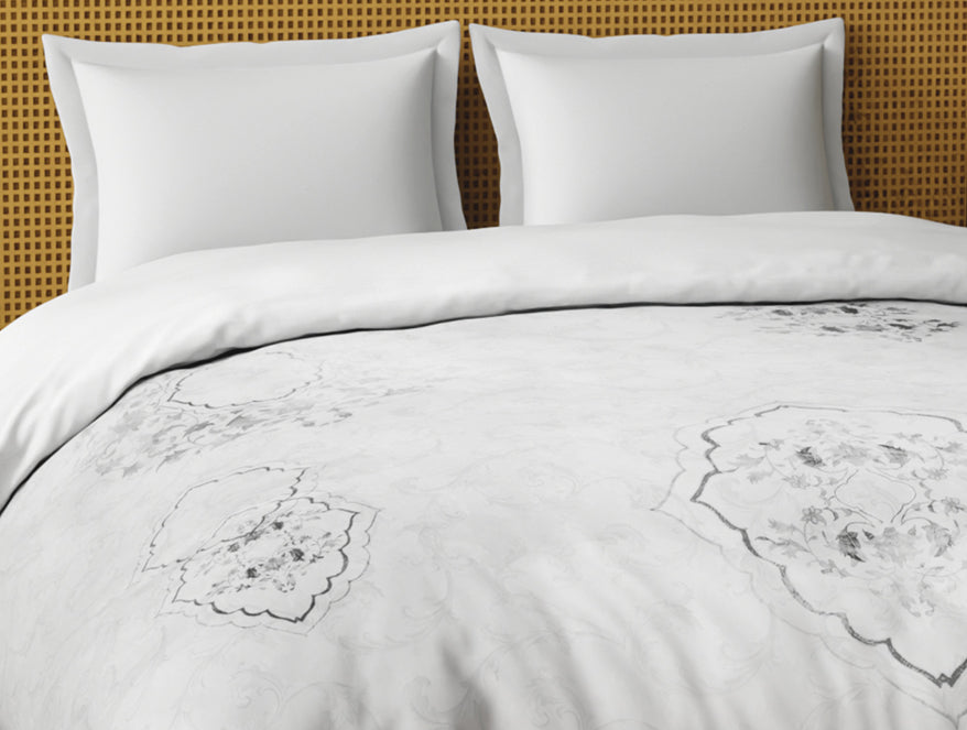 Organic Cotton Double Quilt, 180 TC, Oranate, Light Grey