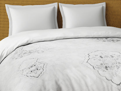 Organic Cotton Double Quilt, 180 TC, Oranate, Light Grey