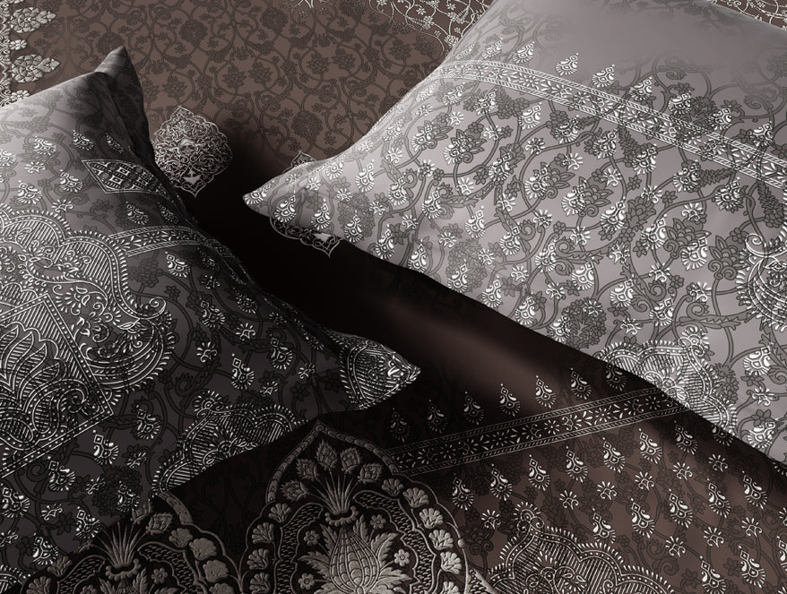 Rangana Digital 100% Cotton Large Bedsheet, 300 TC, Ornate, Dark Brown