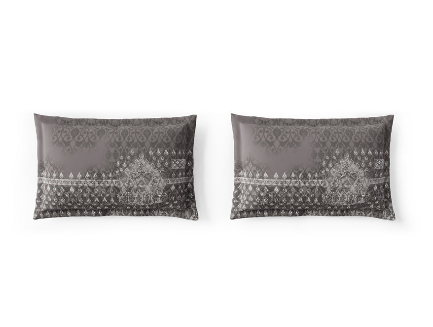 Rangana Digital 100% Cotton Large Bedsheet, 300 TC, Ornate, Dark Brown