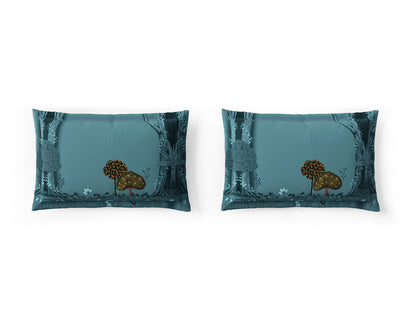 Rangana Digital 100% Cotton Large Bedsheet, 300 TC, Ornate, Light Aqua