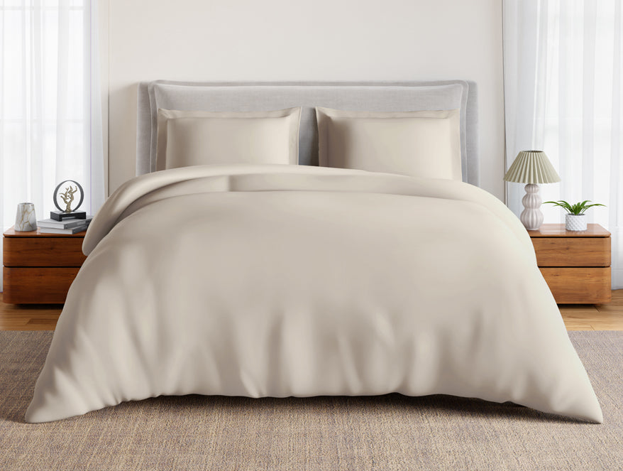 Essentials 100% Cotton Large Bedsheet, 170 TC, Solid, Beige