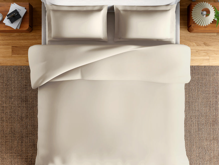 Essentials 100% Cotton Large Bedsheet, 170 TC, Solid, Beige