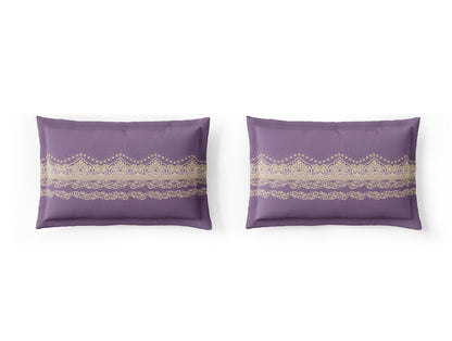 Essentials 100% Cotton Large Bedsheet, 144 TC, Ornate, Violet