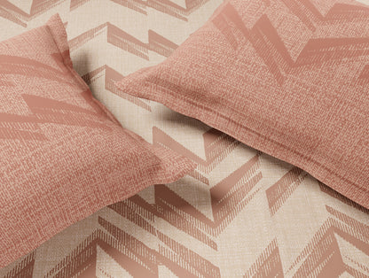 Essentials 100% Cotton Large Bedsheet, 144 TC, Geometric, Beige