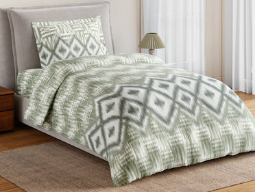 Essentials 100% Cotton Single Bedsheet, 144 TC, Geometric, Rust
