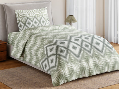 Essentials 100% Cotton Single Bedsheet, 144 TC, Geometric, Rust