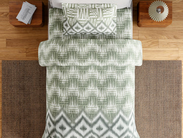 Essentials 100% Cotton Single Bedsheet, 144 TC, Geometric, Rust