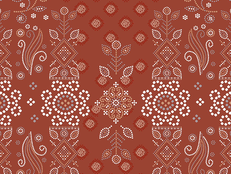 Essentials 100% Cotton Single Quilt, 144 TC, Ornate, Rust