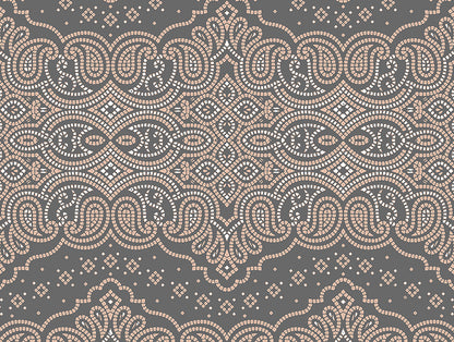 Essentials 100% Cotton Single Quilt, 144 TC, Ornate, Dark Grey