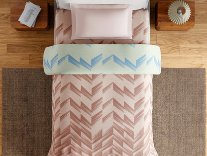 Essentials 100% Cotton Single Quilt, 144 TC, Geometric, Beige