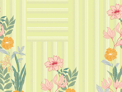 Essentials 100% Cotton Single Quilt, 144 TC, Floral, Light Green