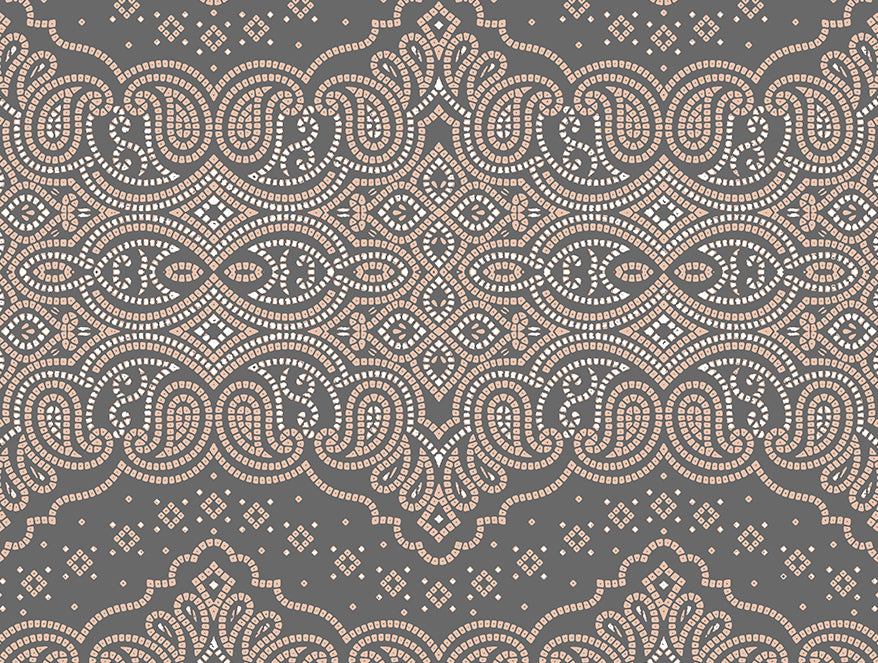 Essentials 100% Cotton Single Quilt, 144 TC, Ornate, Dark Grey