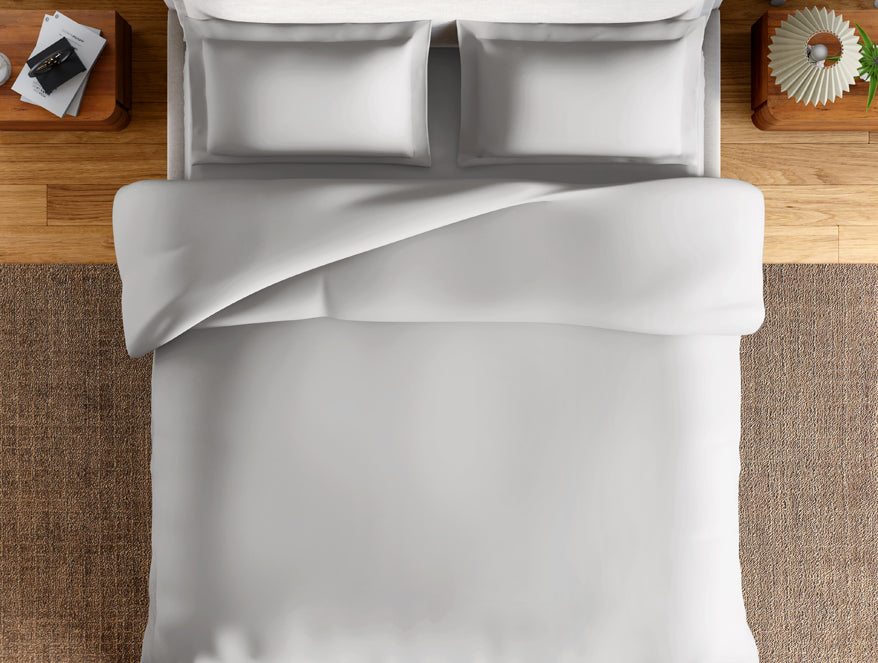 Essentials 100% Cotton Large Bedsheet, 170 TC, Solid, Light Grey