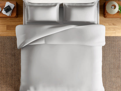 Essentials 100% Cotton Large Bedsheet, 170 TC, Solid, Light Grey