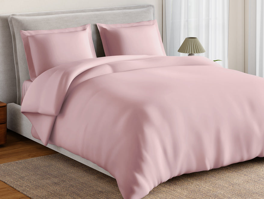 Essentials 100% Cotton Large Bedsheet, 170 TC, Solid, Blush