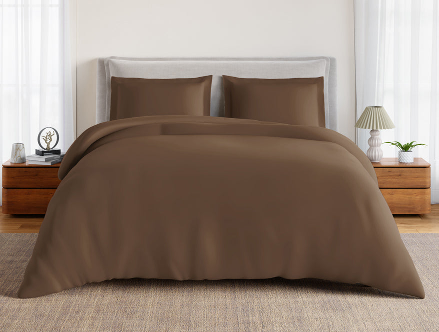 Essentials 100% Cotton Large Bedsheet, 170 TC, Solid, Dark Brown