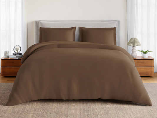 Essentials 100% Cotton Large Bedsheet, 170 TC, Solid, Dark Brown