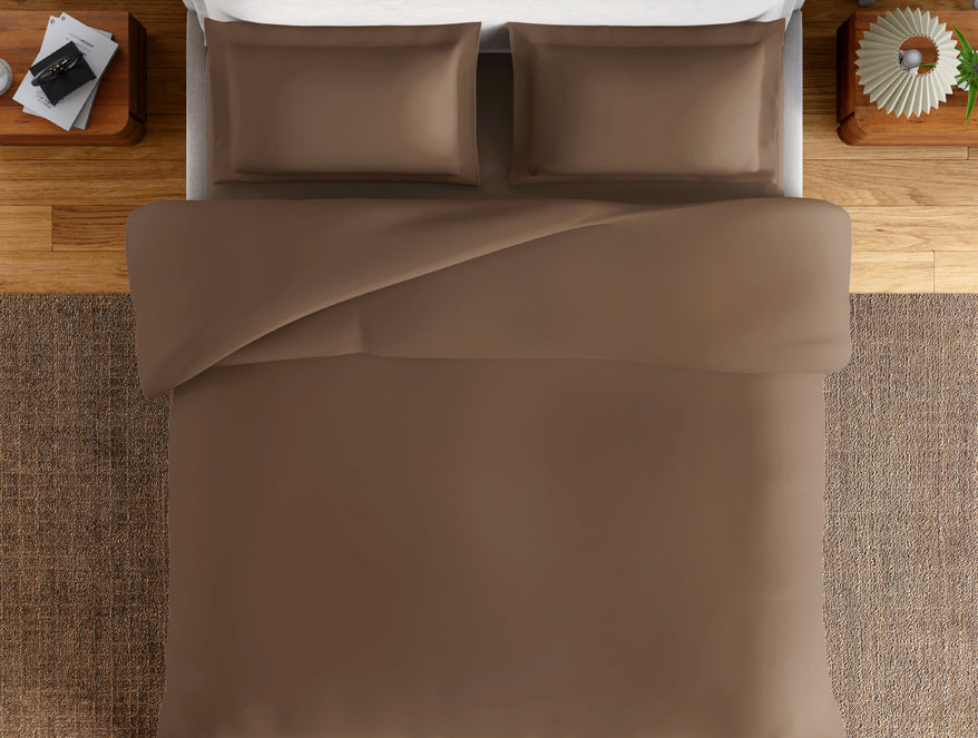 Essentials 100% Cotton Large Bedsheet, 170 TC, Solid, Dark Brown