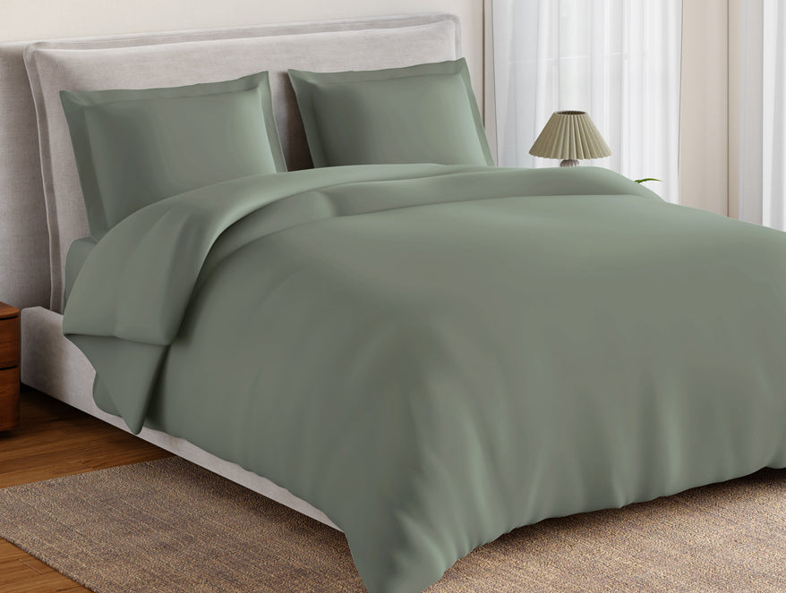 Essentials 100% Cotton Large Bedsheet, 170 TC, Solid, Green