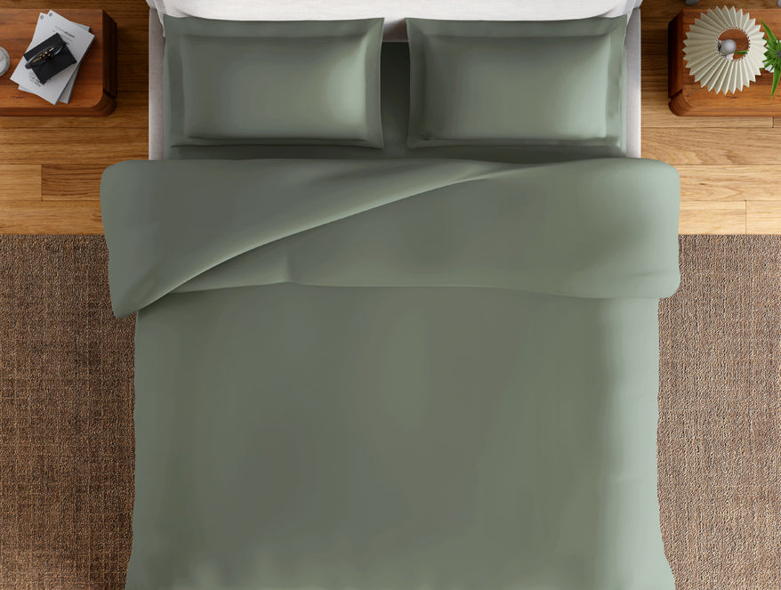 Essentials 100% Cotton Large Bedsheet, 170 TC, Solid, Green