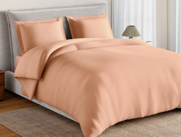 Essentials 100% Cotton Large Bedsheet, 170 TC, Solid, Light Orange