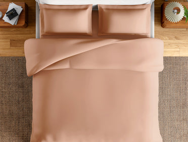 Essentials 100% Cotton Large Bedsheet, 170 TC, Solid, Light Orange