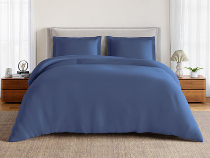 Essentials 100% Cotton Large Bedsheet, 170 TC, Solid, Dark Blue