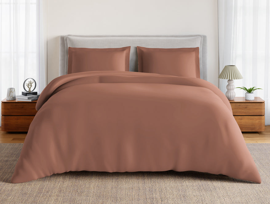 Essentials 100% Cotton Large Bedsheet, 170 TC, Solid, Light Brown