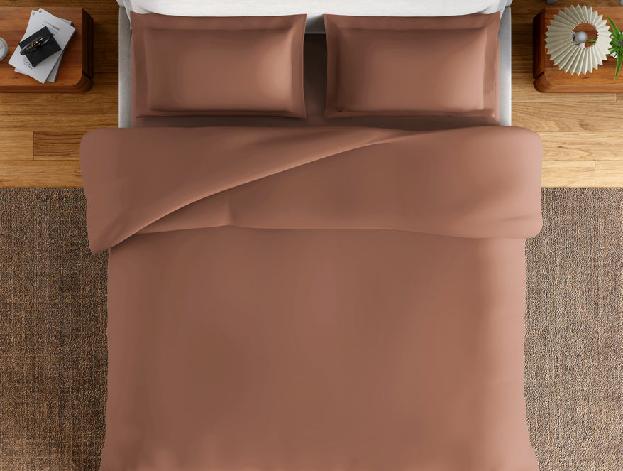 Essentials 100% Cotton Large Bedsheet, 170 TC, Solid, Light Brown