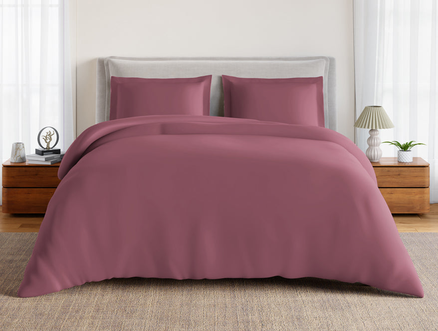 Essentials 100% Cotton Large Bedsheet, 170 TC, Solid, Dark Pink