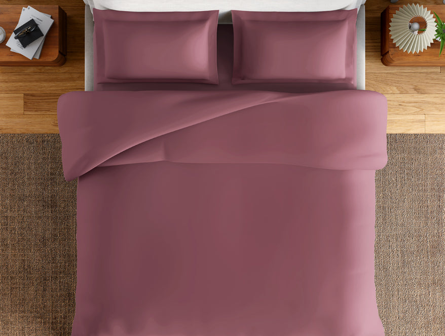 Essentials 100% Cotton Large Bedsheet, 170 TC, Solid, Dark Pink
