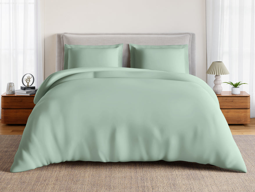 Essentials 100% Cotton Large Bedsheet, 170 TC, Solid, Light Green