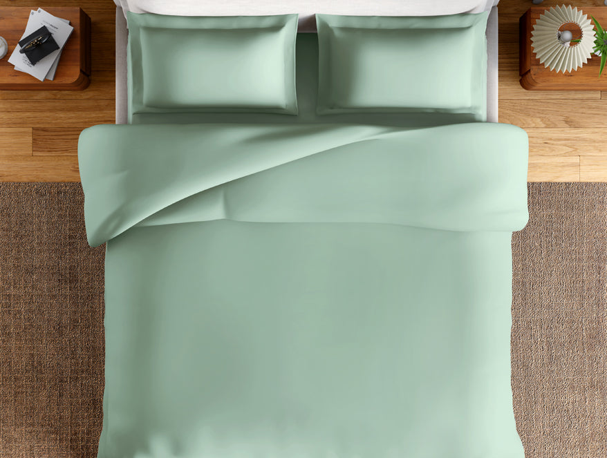 Essentials 100% Cotton Large Bedsheet, 170 TC, Solid, Light Green