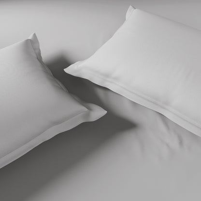 Essentials 100% Cotton Fitted King Bedsheet, 170 TC, Solid, Light Grey