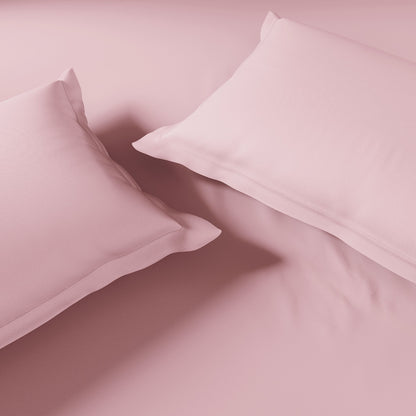 Essentials 100% Cotton Fitted King Bedsheet, 170 TC, Solid, Blush