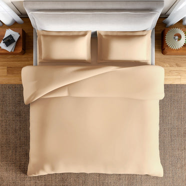 Essentials 100% Cotton Fitted King Bedsheet, 170 TC, Solid, Light Orange